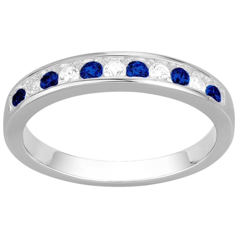 Bague Carador - Argent, Oxydes de zirconium blanc et Spinelle synthétique bleu