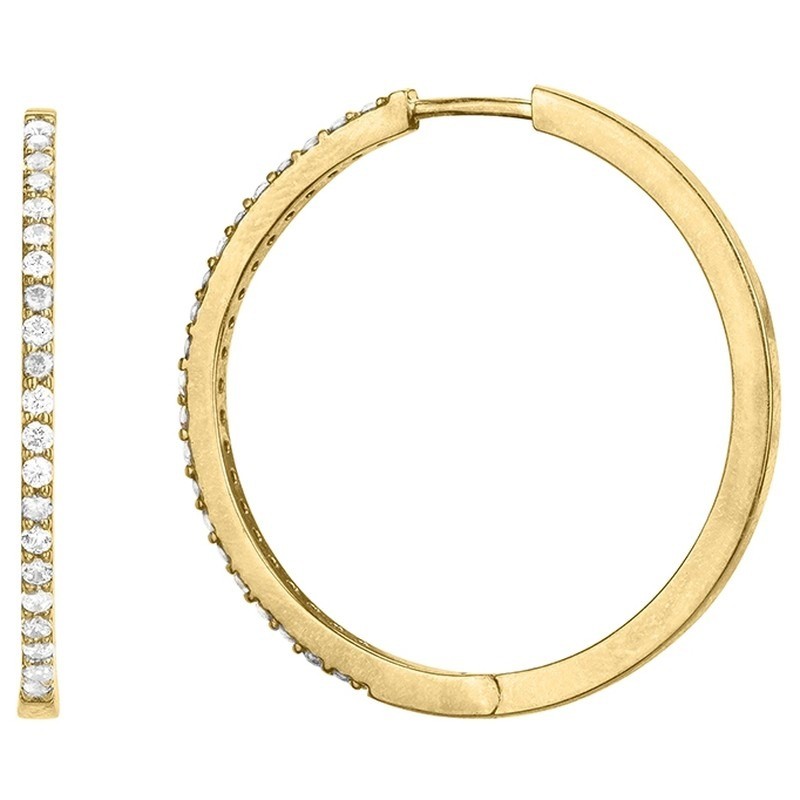 Boucles d'oreilles Femme Carador Créoles Plaqué Or & Oxydes de Zirconium