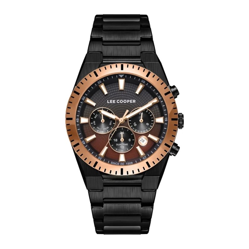 Montre Homme Lee Cooper - Acier Noir Fond Bicolore