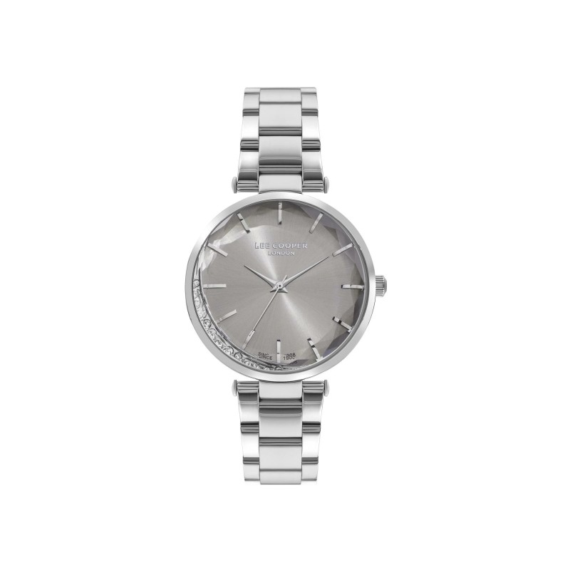 Montre Femme Lee Cooper en acier argenté fond gris