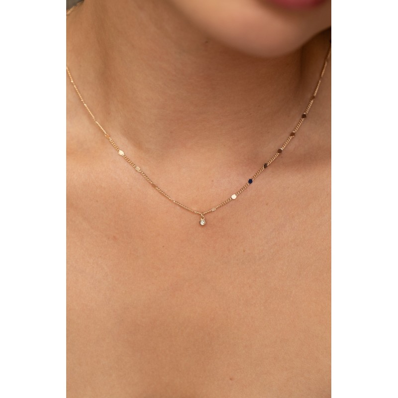 Collier Femme LA GARCONNE en Plaqué Or et Diamant Collection Pure