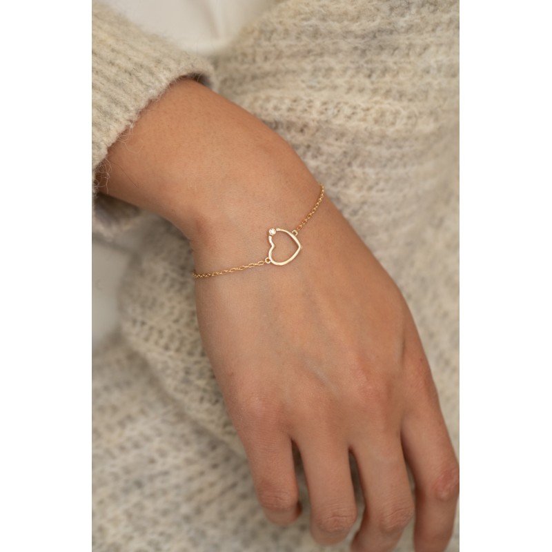 Bracelet plaqué or et diamant Ma déclaration La Garçonne