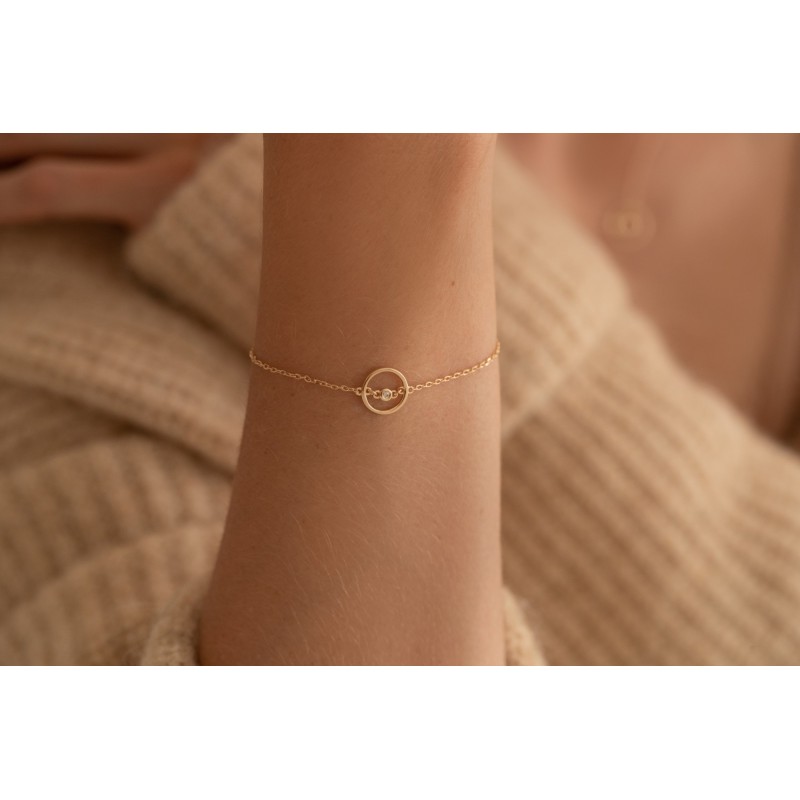 Bracelet plaqué or et diamant Angélique La Garçonne