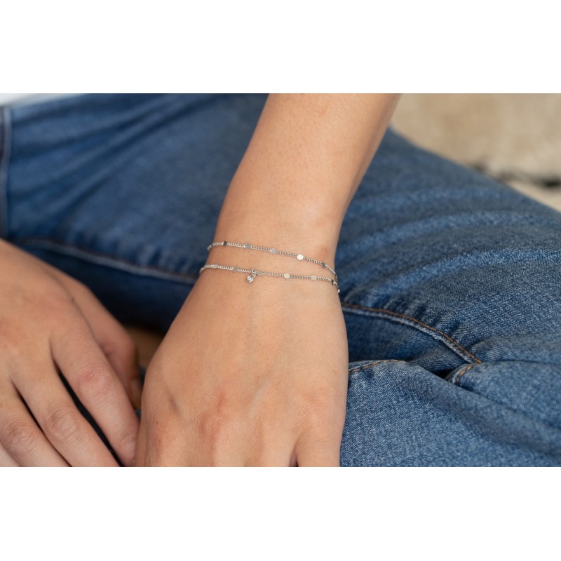 Bracelet Collection Pure argent 925/000 rhodié et diamant La Garçonne