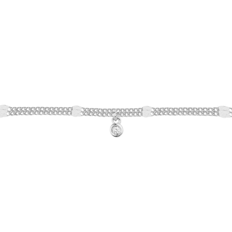 Bracelet Collection Pure argent 925/000 rhodié et diamant La Garçonne