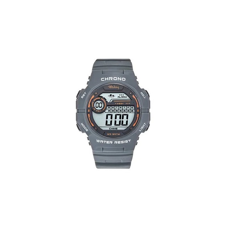 Montre TEKDAY homme silicone gris affichage digital