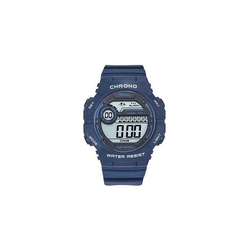 Montre Tekday Homme bracelet silicone noir