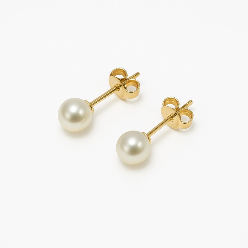 Boucles d'oreilles Carador Or Jaune 750/000 - Perle de culture 5mm
