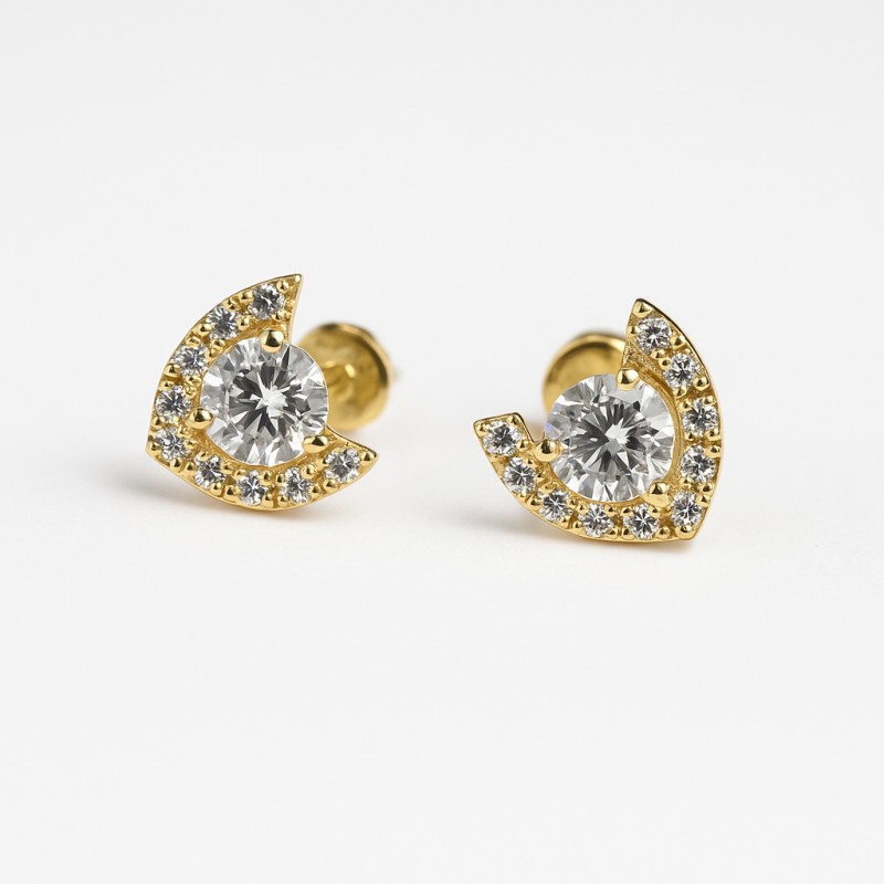 Boucles d'oreilles clous Carador - Or Jaune 375/000 Oxydes de zirconium