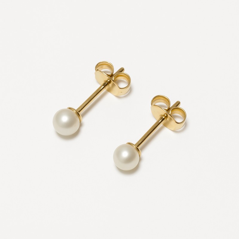 Boucles d'oreilles Carador Or Jaune 750/000 - Perle de culture 3mm