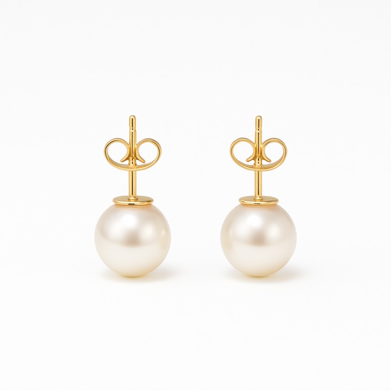 Boucles d'oreilles Carador Or Jaune 750/000 - Perle de culture 8mm