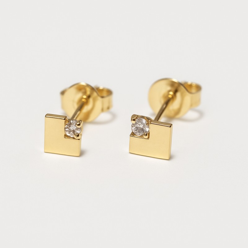 Boucles d'oreilles clous Carador - Or Jaune 375/000 Oxyde de zirconium