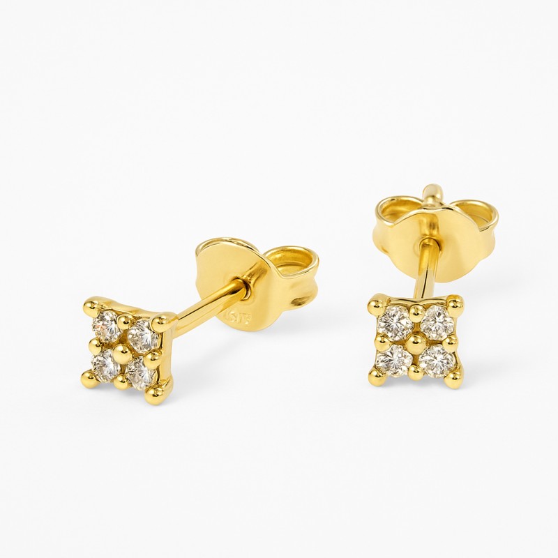 Boucles d'oreilles clous Carador - Or Jaune 375/000 Oxydes de zirconium
