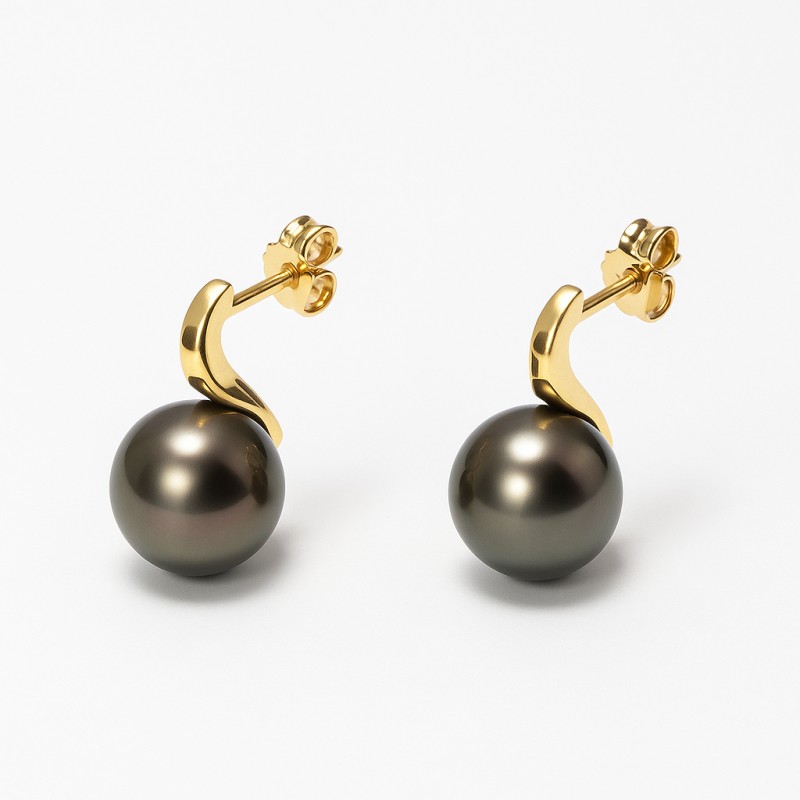 Boucles d'oreilles Carador Or Jaune 750/000 - Perle de Tahiti