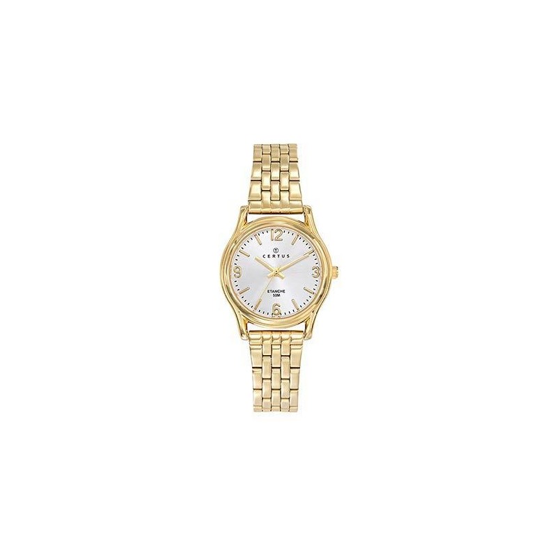 Montre Certus Femme en acier doré fond blanc