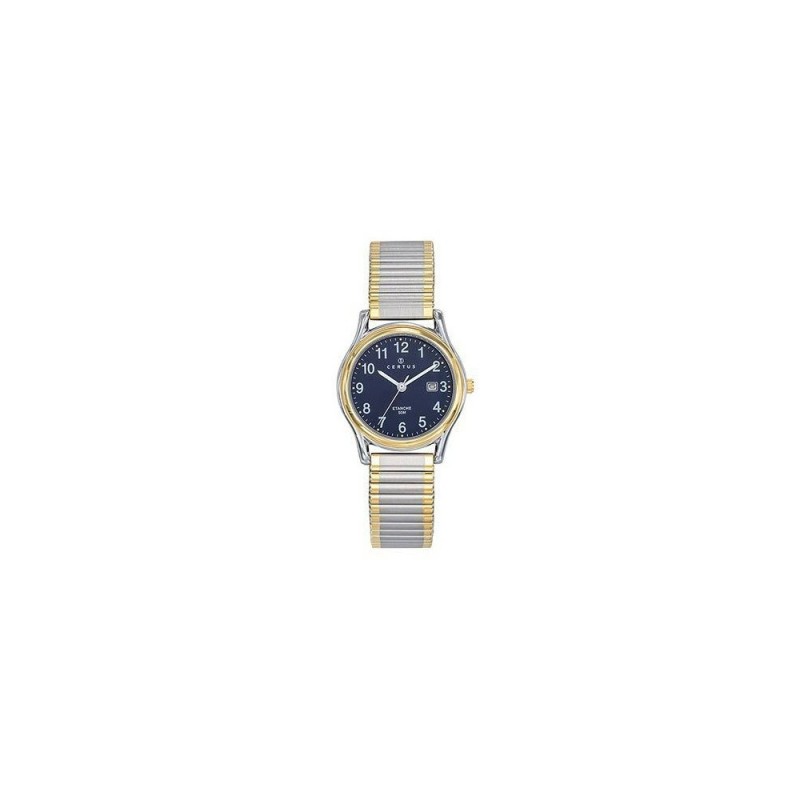 Montre Certus Femme Acier Bracelet Elastique fond bleu