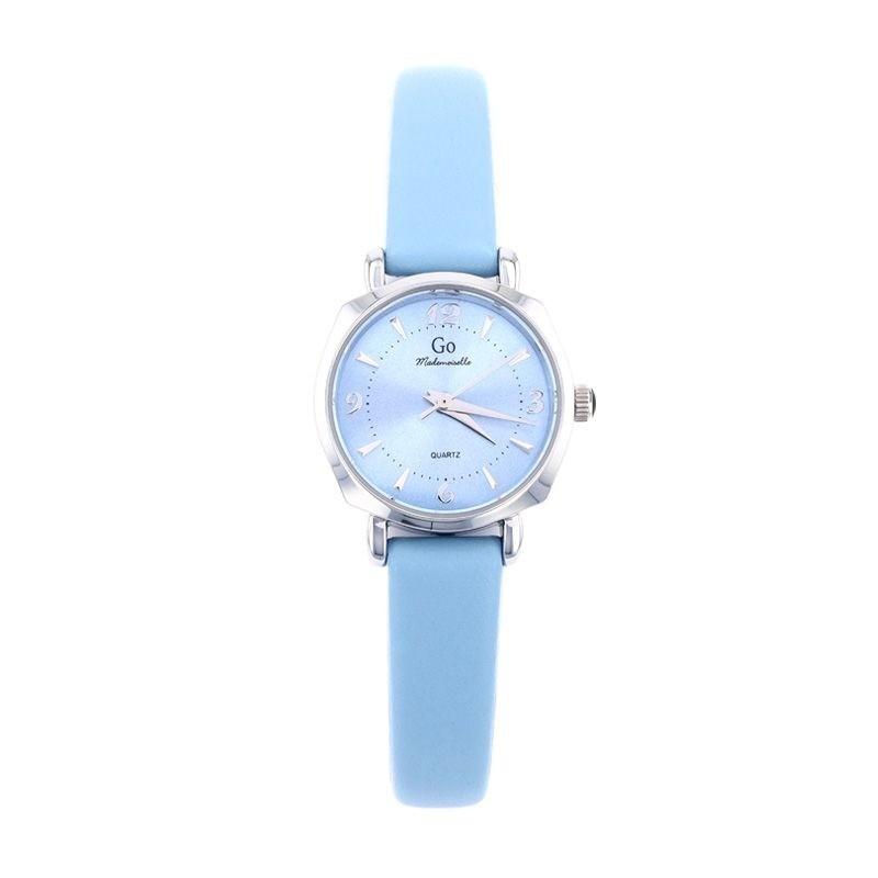 Montre Go femme bracelet cuir bleu