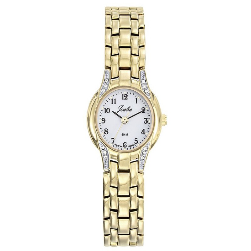 Montre Joalia femme acier doré fond blanc