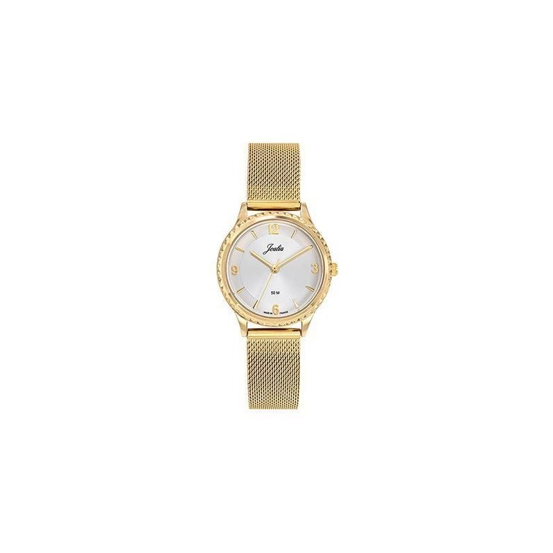 Montre Joalia femme acier milanais doré fond blanc