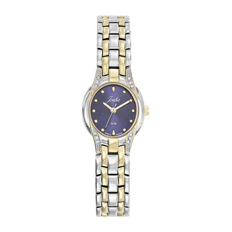 Montre Joalia femme acier bicolore fond bleu