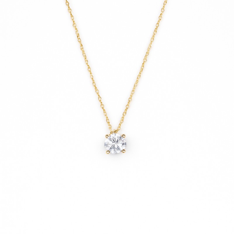 Collier Solitaire Atelier 17 Or Jaune 750/000 Diamant Synthétique