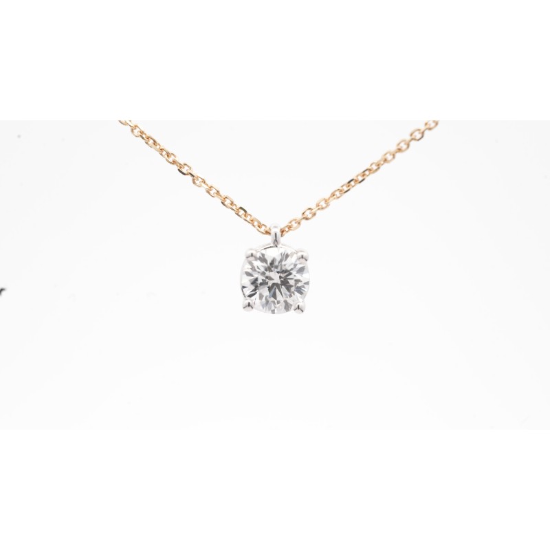 Collier Solitaire Atelier 17 Chaine Or Jaune 750/000 Diamant Synthétique