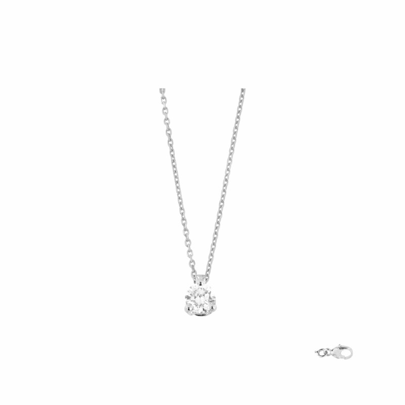Collier Solitaire Atelier 17 Or Blanc 750/000 Diamant Synthétique