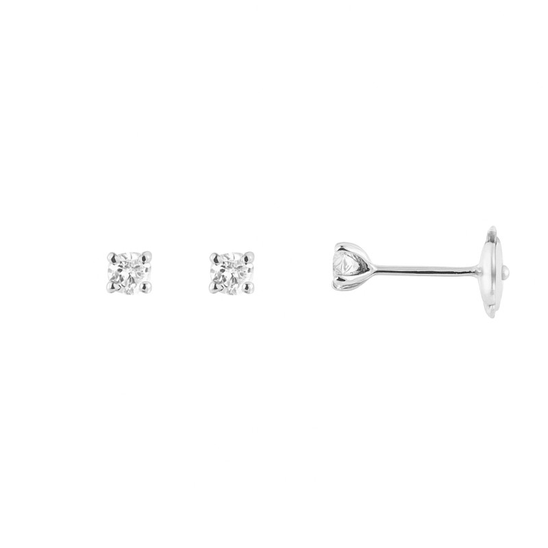 Boucles d'oreilles Atelier 17 Or Blanc 750/000 Diamant Synthétique Attache Alpa