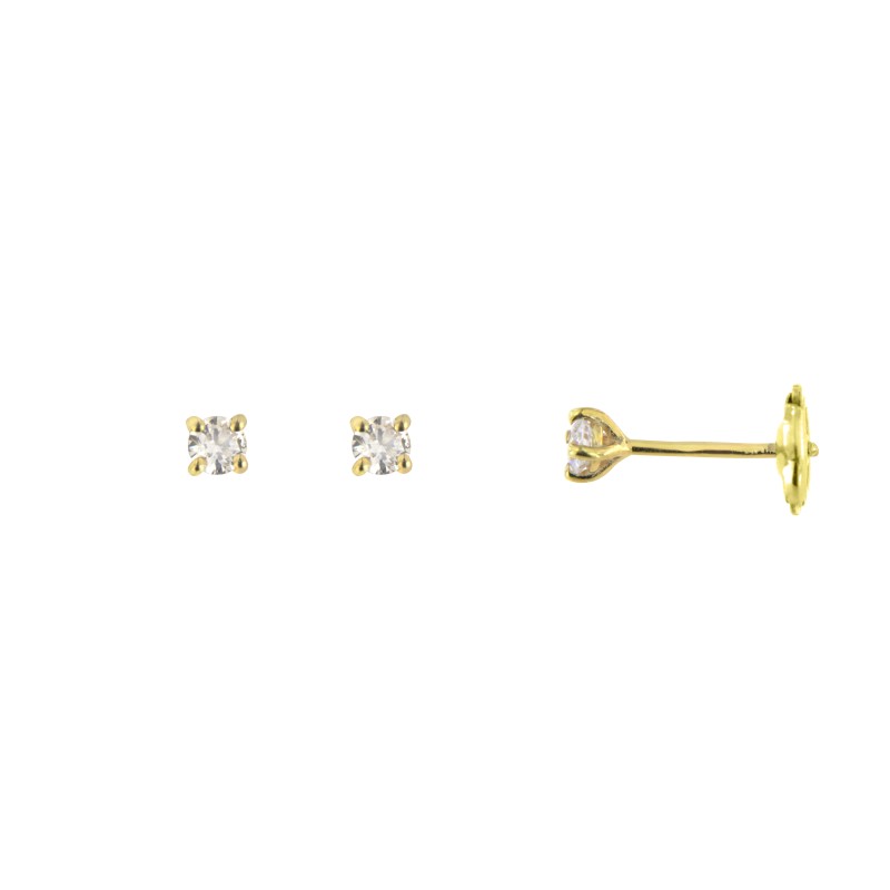 Boucles d'oreilles Atelier 17 Or Jaune 750/000 Diamant Synthétique Attache Alpa