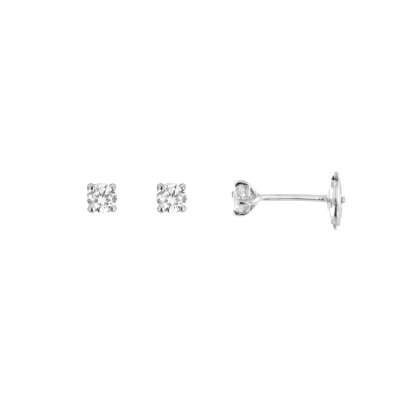 Boucles d'oreilles Atelier 17 Or Blanc 750/000 Diamant Synthétique Attache Alpa