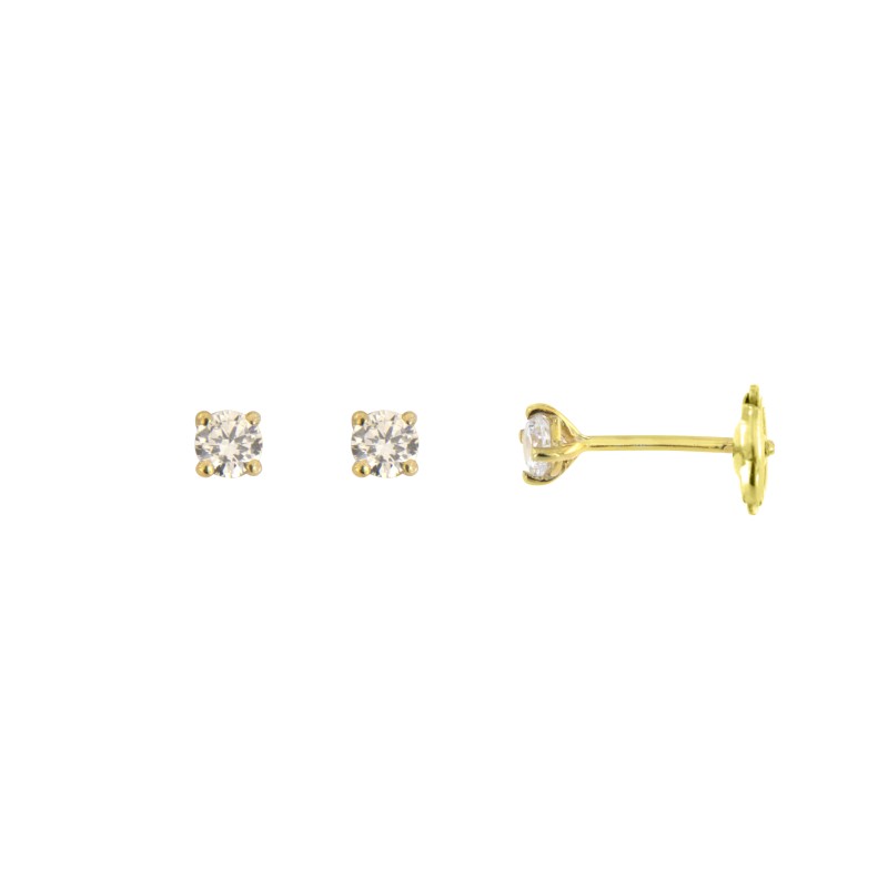 Boucles d'oreilles Atelier 17 Or Jaune 750/000 Diamant Synthétique Attache Alpa