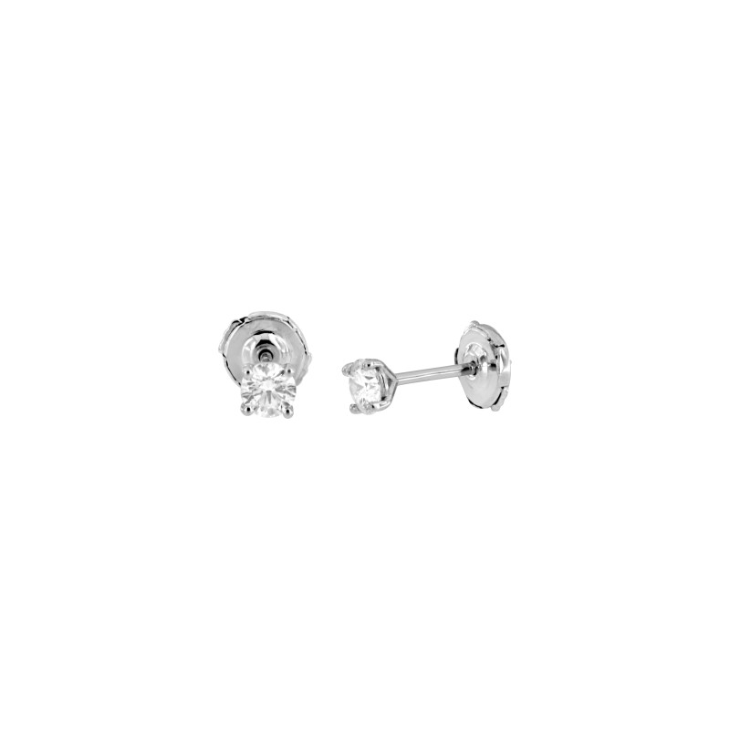 Boucles d'oreilles Atelier 17 Or Blanc 750/000 Diamant Synthétique Système Alpa