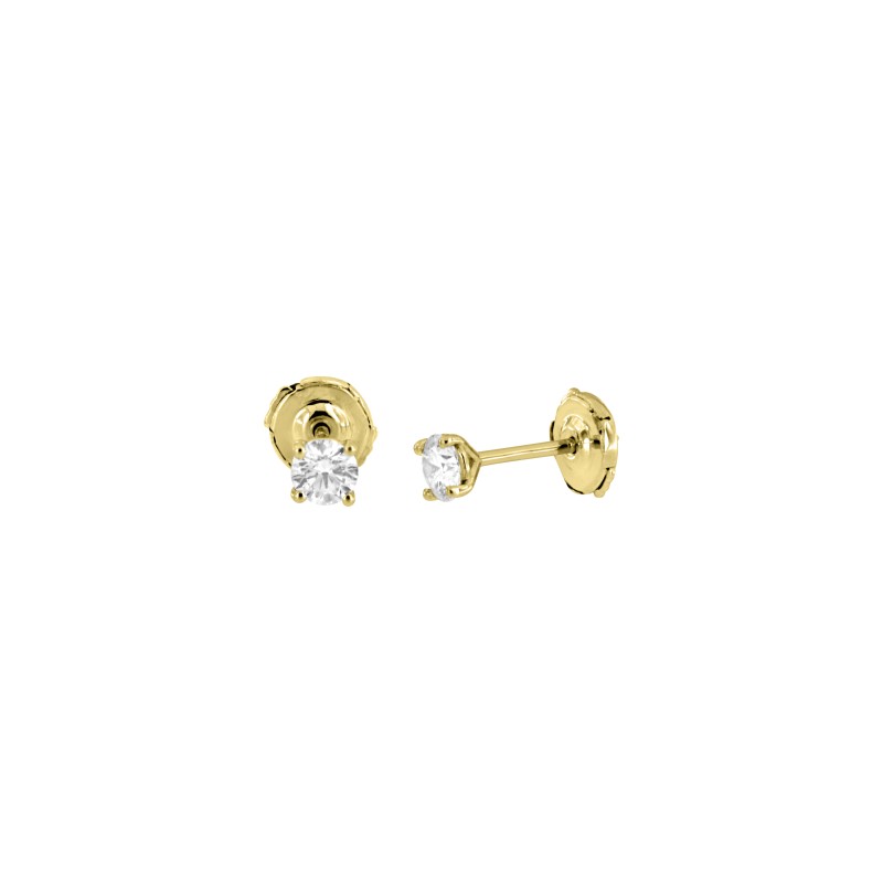 Boucles d'oreilles Atelier 17 Or Jaune 750/000 Diamant Synthétique Système Alpa