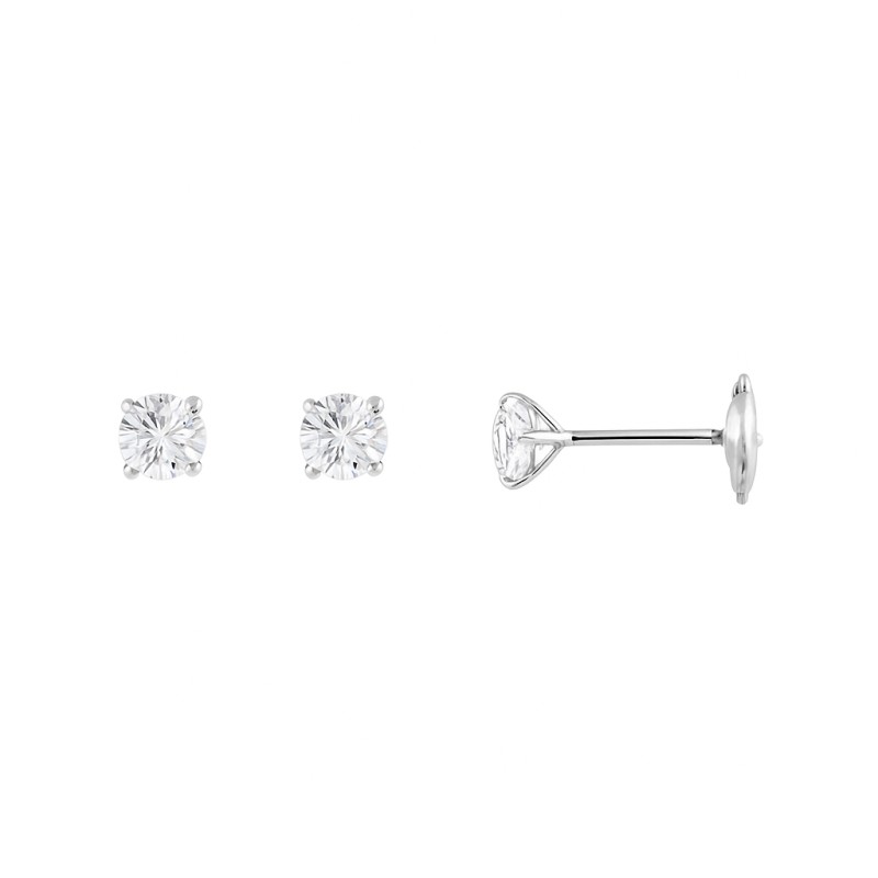 Boucles d'oreilles Atelier 17 Or Blanc 750/000 Diamant Synthétique Système Alpa