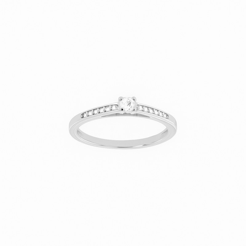 Bague Solitaire Accompagné Atelier 17 Or Blanc 750/000 Diamants Synthétiques
