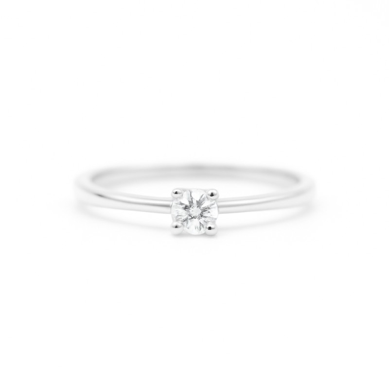 Bague Solitaire Atelier 17 Or Blanc 750/000 Diamants Synthétiques