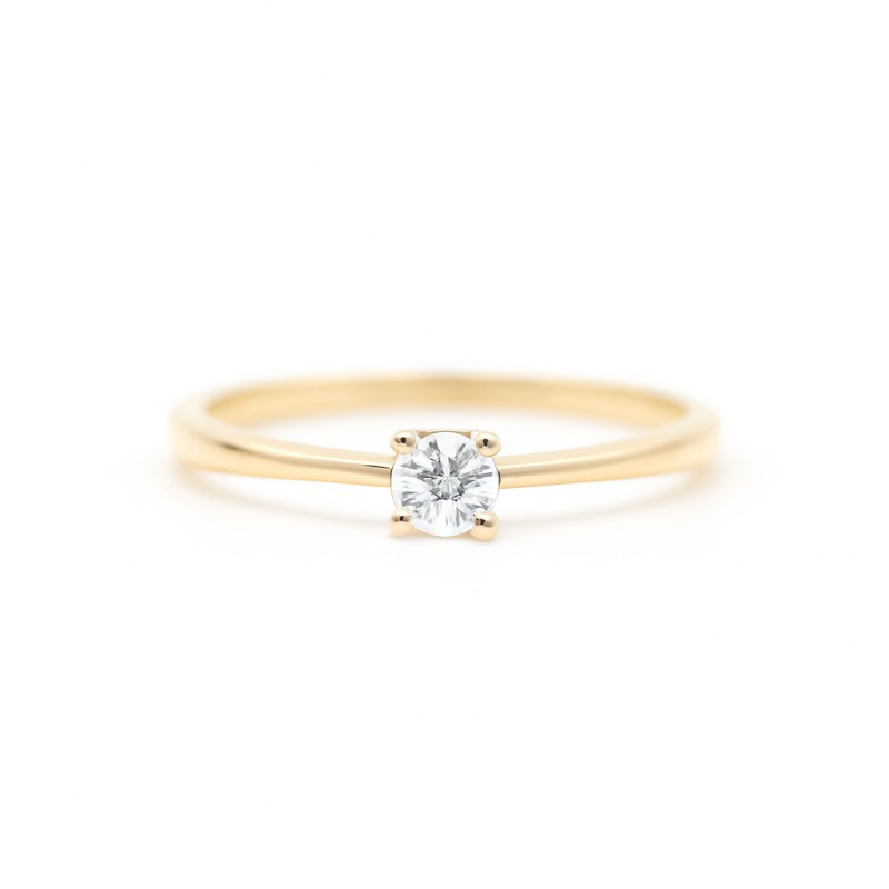 Bague Solitaire Atelier 17 Or Jaune 750/000 Diamants Synthétiques