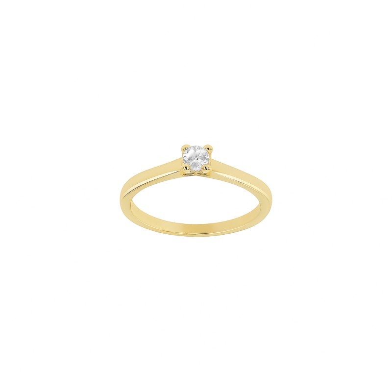 Bague Solitaire Atelier 17 Or Jaune 750/000 Diamants Synthétiques