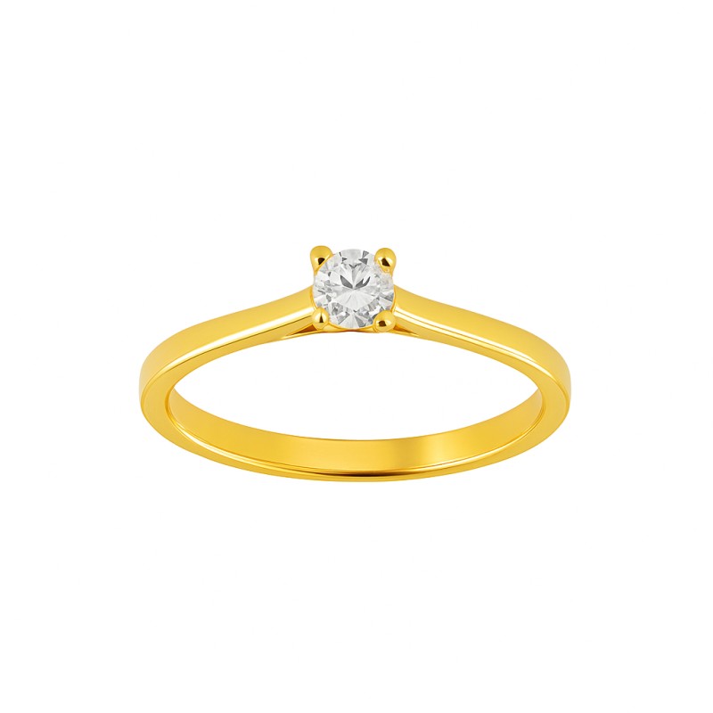 Bague Solitaire Atelier 17 Or Jaune 750/000 Diamants Synthétiques