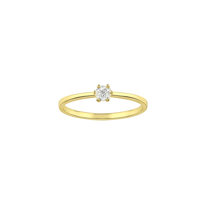 Bague Solitaire Atelier 17 Or Jaune 750/000 Diamant Synthétique