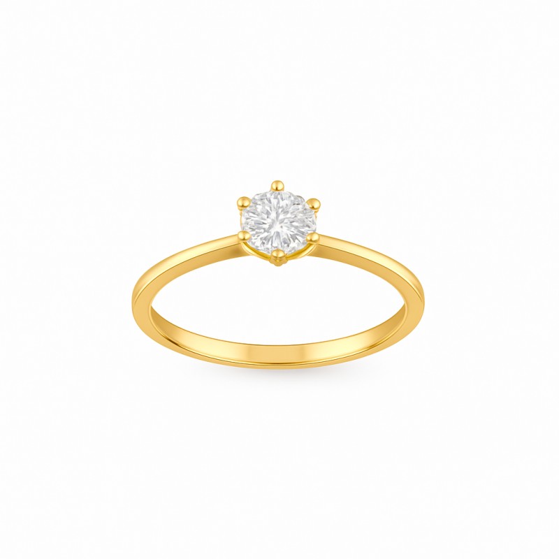 Bague Solitaire Atelier 17 Or Jaune 750/000 Diamant Synthétique