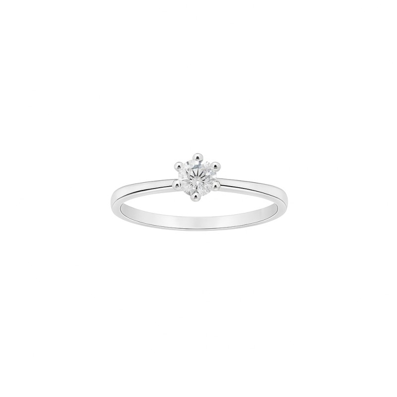 Bague Solitaire Atelier 17 Or Blanc 750/000 Diamant Synthétique