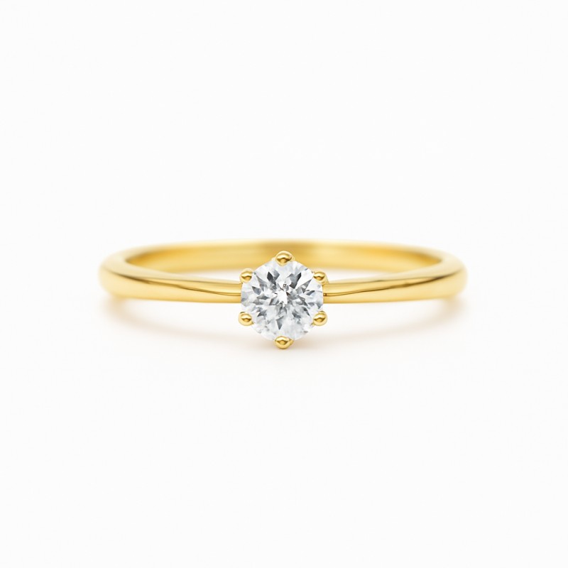 Bague Solitaire Atelier 17 Or Jaune 750/000 Diamant Synthétique