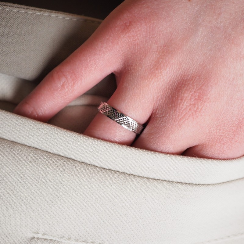 Bague femme Carador anneau martelé argent 925/000