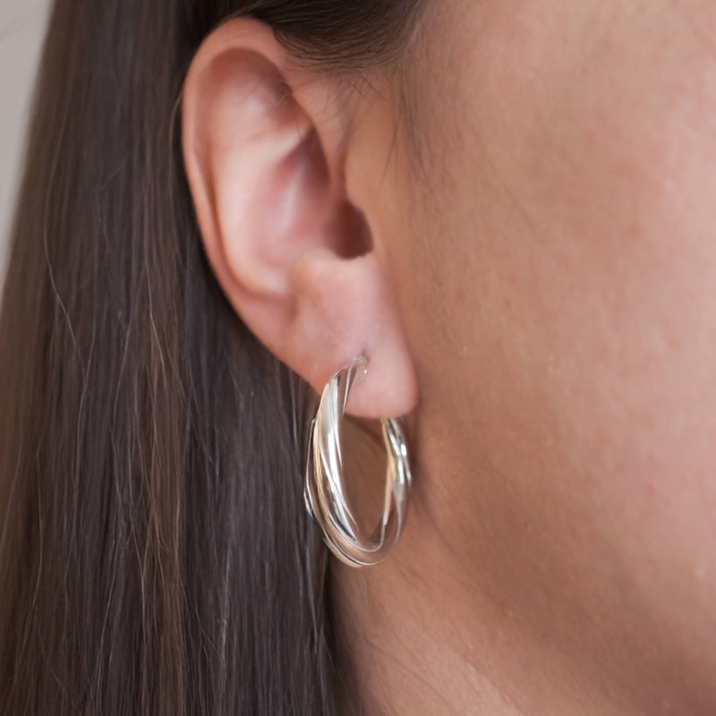 Créoles rondes - Carador - Argent torsadées 3.5mm - 28/2