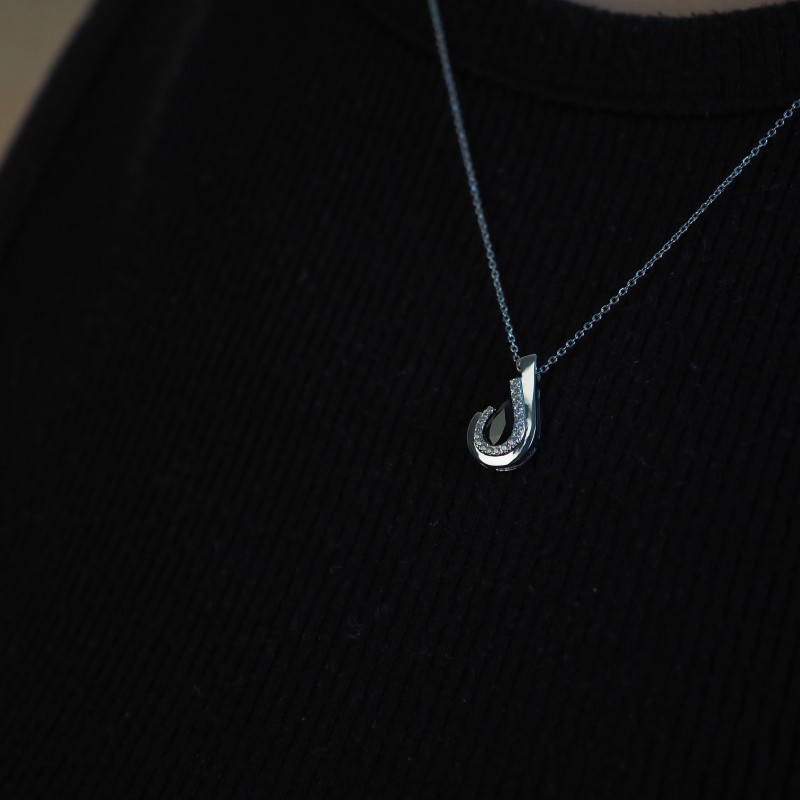 Collier Femme Carador - Or Blanc 375/000 - Saphir - Oxydes de zirconium