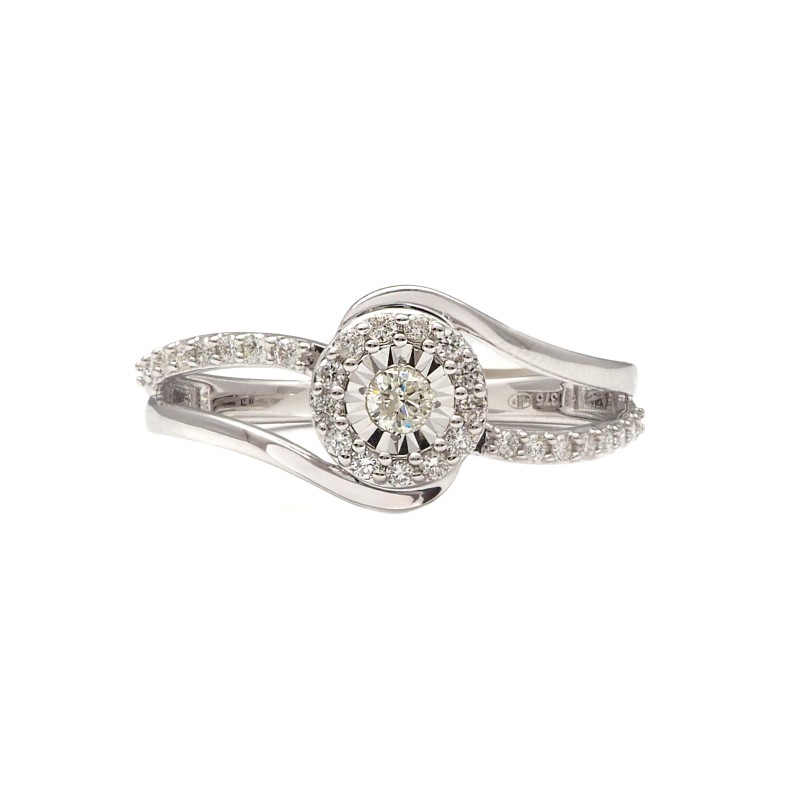 Bague Carador Or Blanc 375/000 Fantaisie Diamants