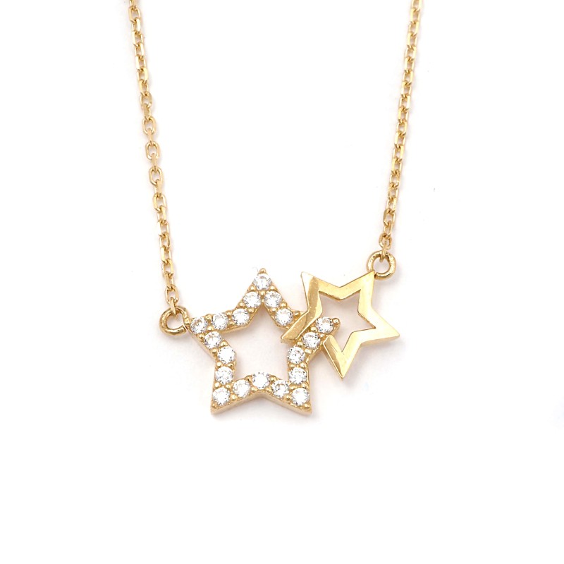Collier Carador Or Jaune 375/000 Oxydes de zirconium - Etoiles