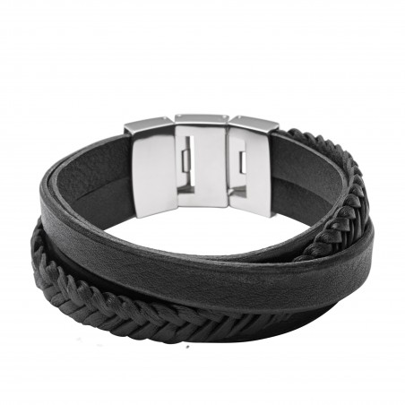 Bracelet Fossil Homme Vintage Casual noir JF02079040