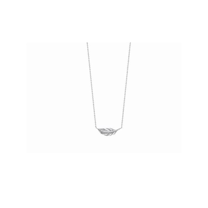 Collier Argent Plume